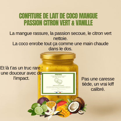 CONFITURE DE LAIT MANGUE PASSION CITRON VERT
