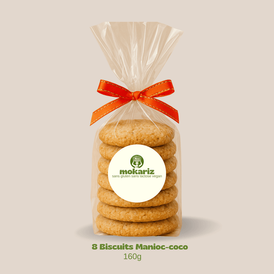 Biscuits manioc, cookies manioc, biscuits sans gluten, biscuits sans lactose, biscuits artisanale, biscuits vegan, biscuits à la noix de coco, collations sans gluten, glutenfree, collations healthy, collations saine, gâteau manioc, mokariz