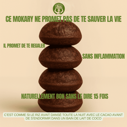 mokary, collation sans gluten, collation saine, collation healthy, sans gluten sans lactose, sans gluten végane, sans gluten sans sucre, mokariz, plats malagasy, traiteur malgaches, patisseries africaines, pancakes de riz fermenté, vitumbua, massa, dosa, snack sans gluten, recette sans gluten sans lactose, mokary chocolat, mokary cacao, gateau chocolat sans gluten, moelleux chocolat sans gluten sans lactose vegan, brownie chocolat sans gluten sans lactose sans oeuf vegan