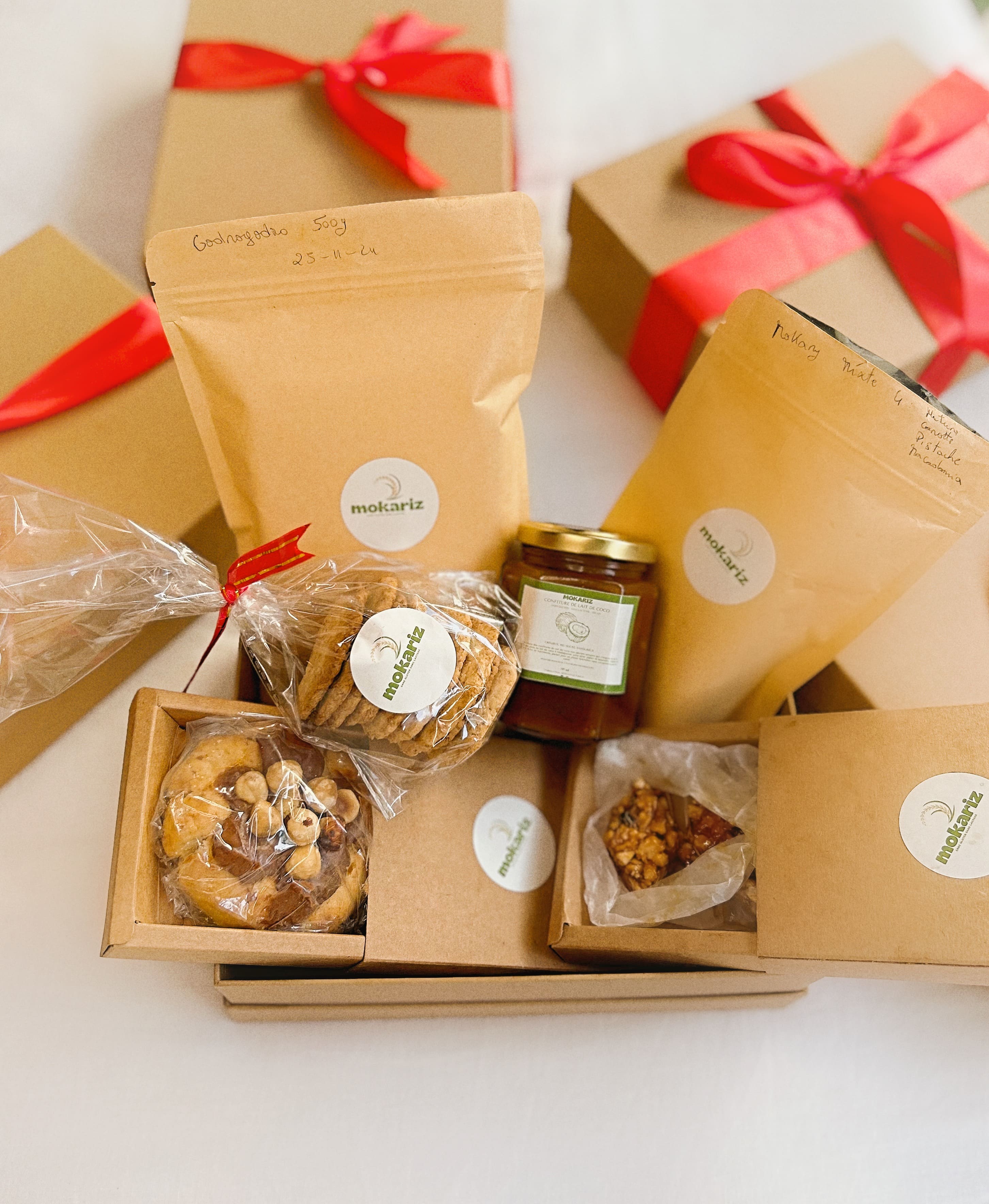 Coffret de noel sans gluten, collations sans gluten, collation healthy, pate à tartiner, cookies noisette